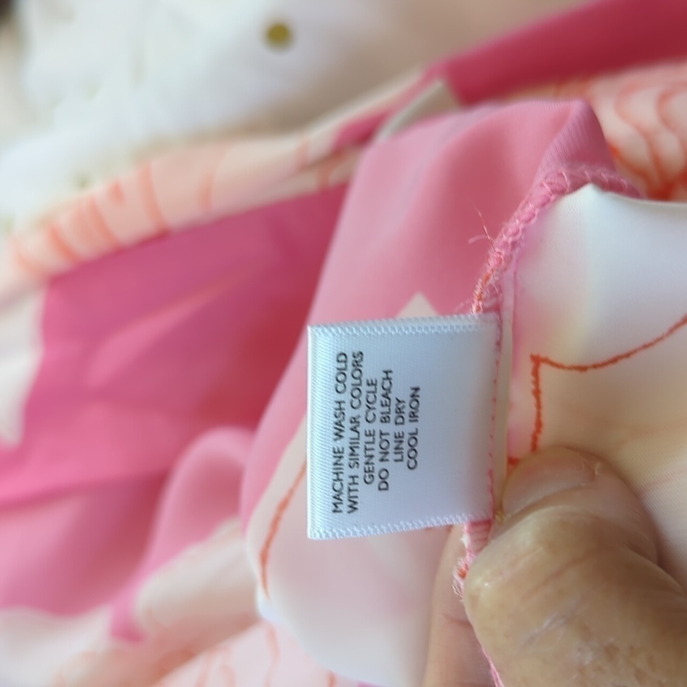 NATORI Nara Women’s Floral Belted Kimono Robe Pink White Peony Size M - Picture 5 of 15